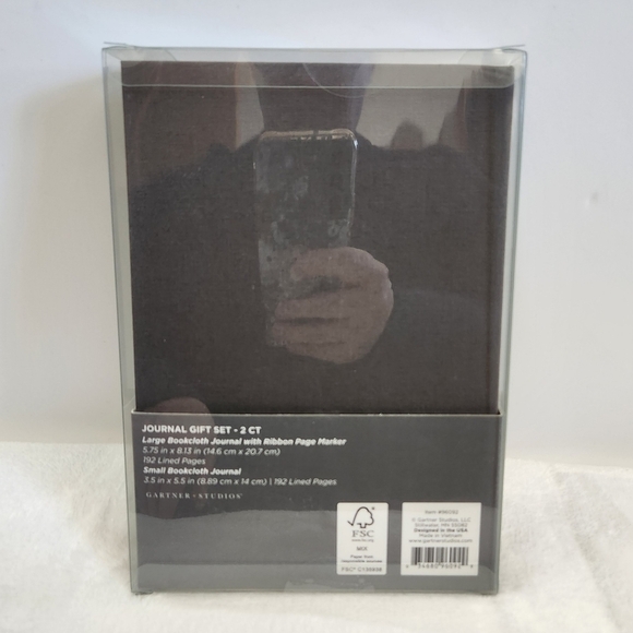 Gartner Studios Cream Gray Gold Bookcloth Journal 2 Piece Gift Set NWT - Picture 6 of 10